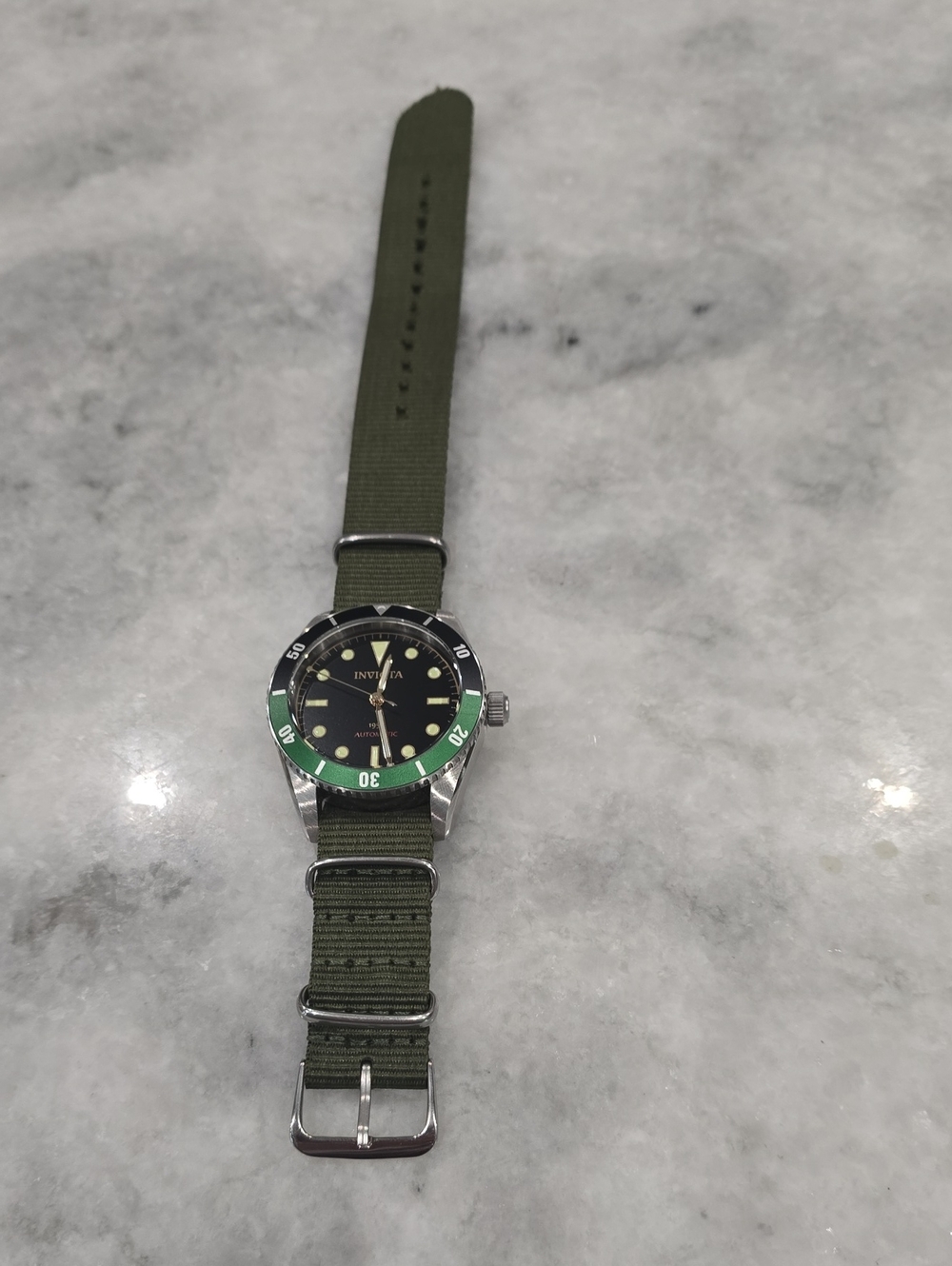 Invicta Men's Watch Green and Black Dial with Green Nylon Strap